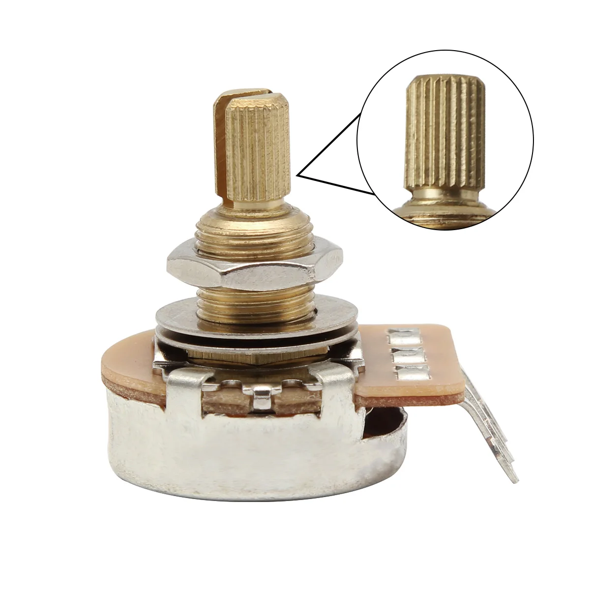 Mới 4 3/8 "24 Răng Trục Dài Đàn Guitar Chiết Áp Nồi Cho Đàn Guitar Điện, 500K/250K Tùy Chọn