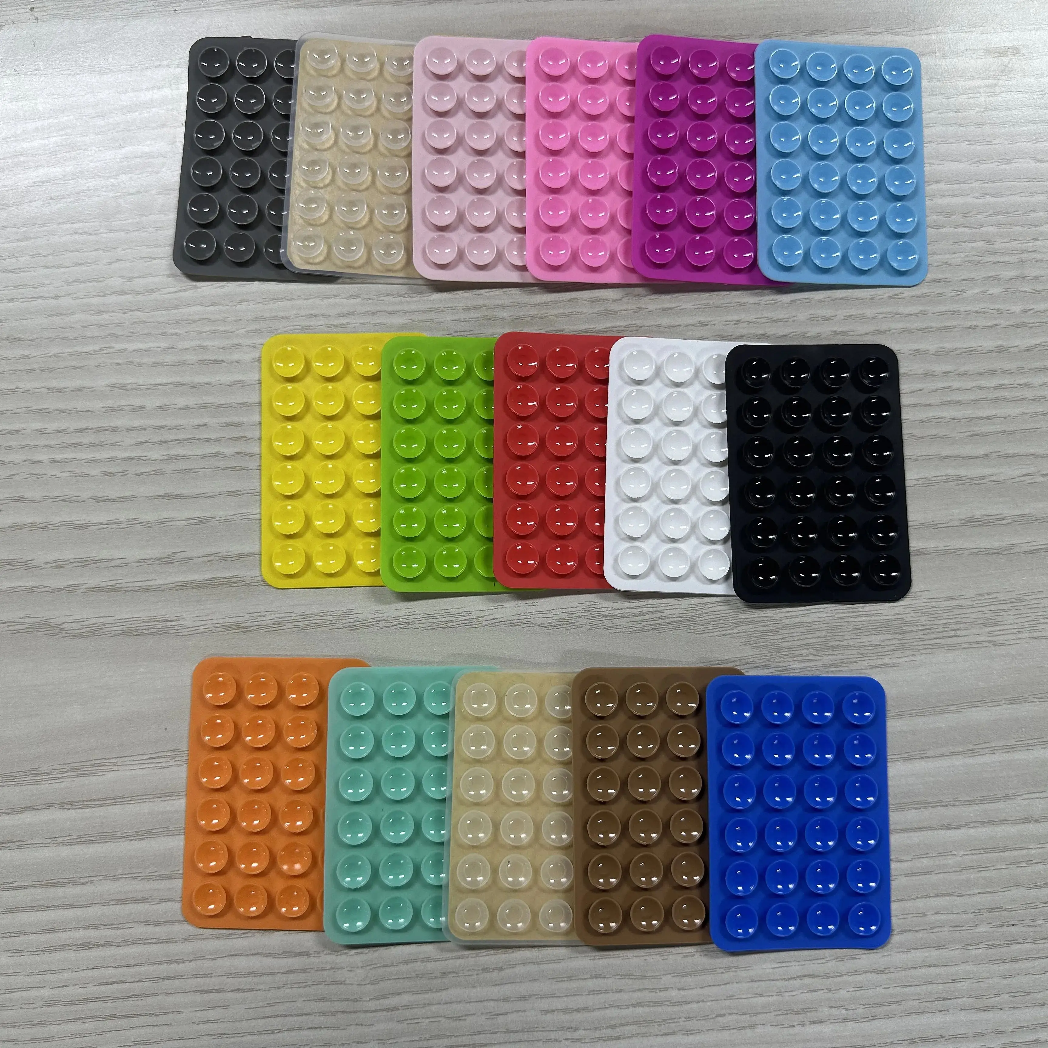 Silicone Suction Pad Double Sided For Mobile Phone Fixture Suction Cup Backed Adhesive Silicone Rubber Sucker Pad For Fixing