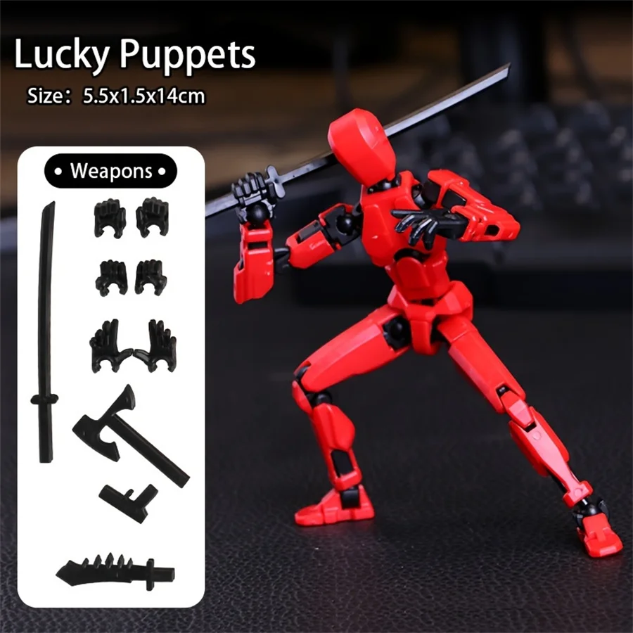 1pc マルチジョイント多関節人形、さまざまな武器を備えた彫像人形モデルおもちゃ、全身モバイルロボット (自己組み立てが必要)