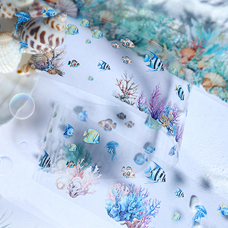 Mr.紙 6 スタイル 1 ロール/バッグ海底風景造園テープ DIY ハンドブック装飾スクラップブック電話ケースカレンダー
