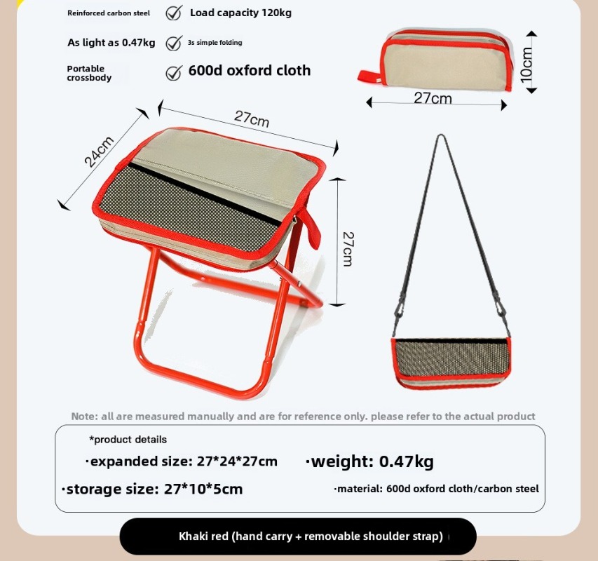 Folding Backpack Stool Portable Small Mazar Satchel Pen Bag Stool Outdoor Folding Chair Ultra Light Fishing High Speed Rail