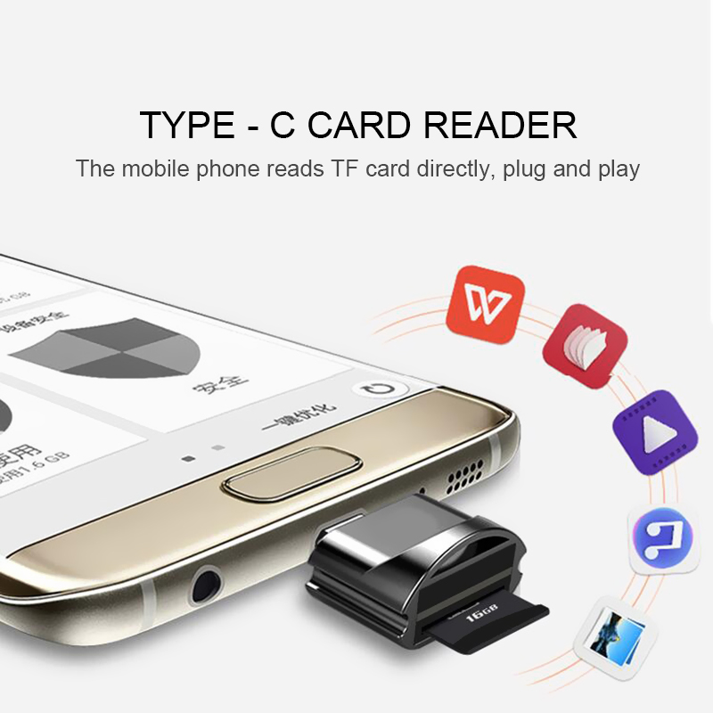 マイクロSDアダプタータイプc,USB Type-c,外部電話アダプター,ラップトップ,Samsung, Xiaomi用