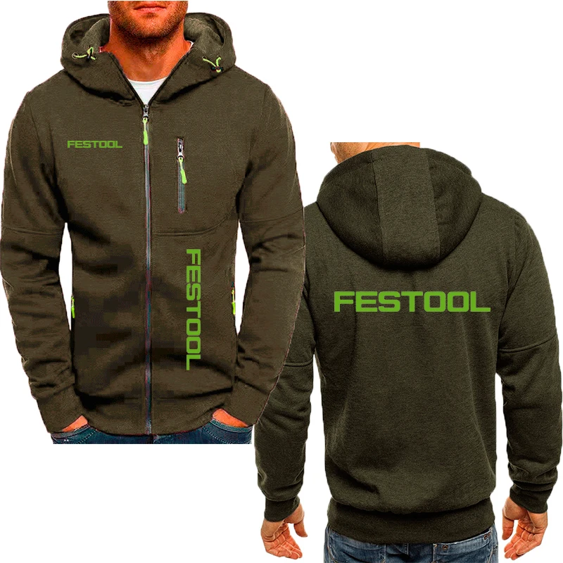 봄과 가을 남성 후드 자켓 Festool 도구 인쇄 패션 캐주얼 y2k 남성 까마귀 양털 코튼 남성 까마귀