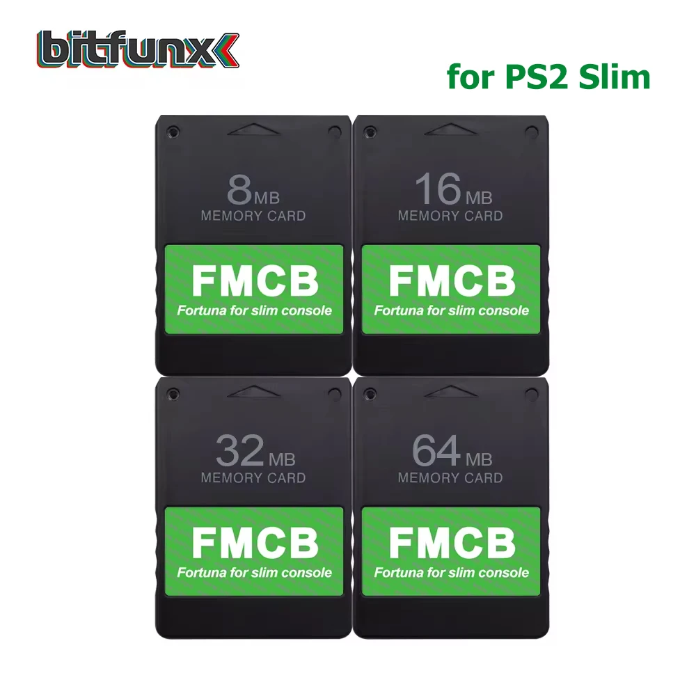 Tarjeta de memoria Bitfunx Fortuna FMCB gratis McBoot para consola de juegos Sony Playstation2 PS2 Slim
