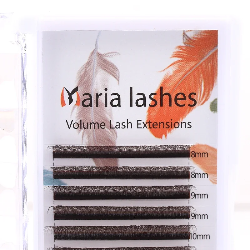 MARIA YY Loại Cá Nhân Nâu W 3D Mi Lớn Y 2D Hàng Mi Nối Dài Mềm Tự Nhiên Thật Chồn Premade Tập người Hâm Mộ