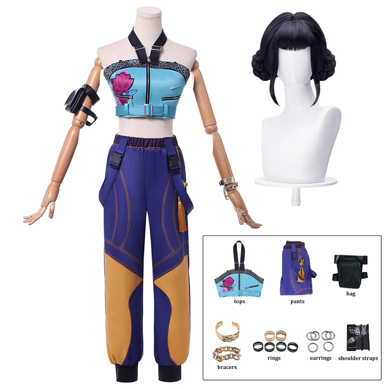 Zoey Costume Cosplay Parrucca Donna Ragazza Carnevale di Halloween Comic-con Abiti da gioco di ruolo per feste