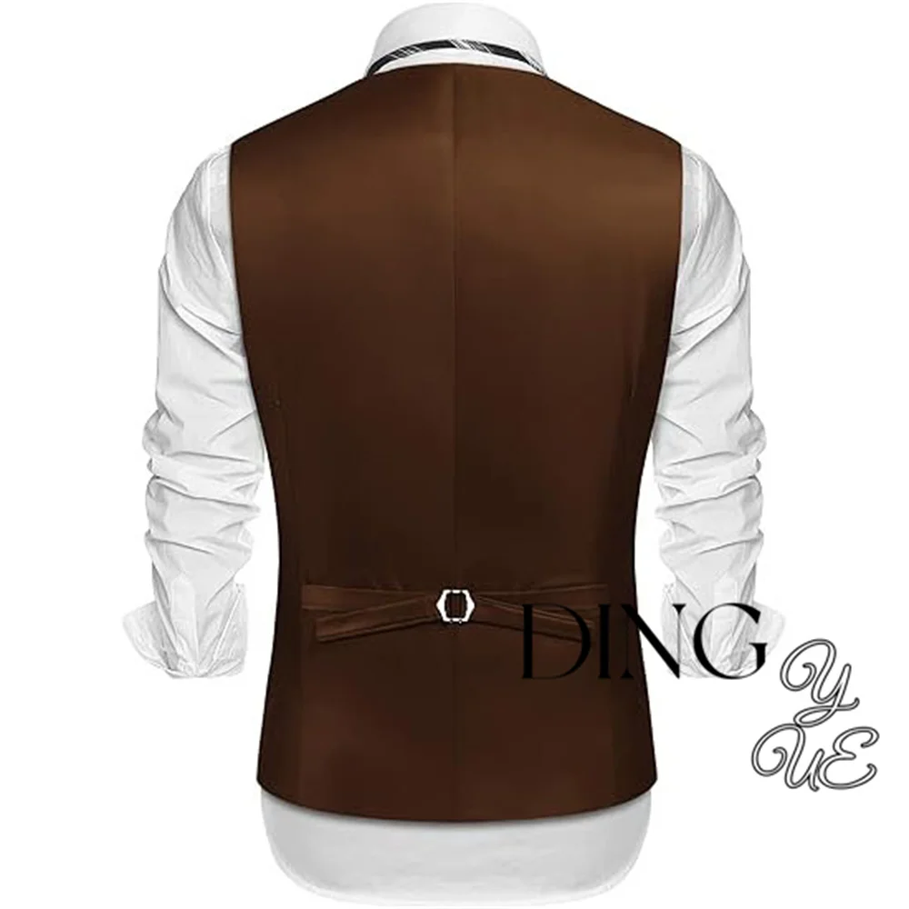 Herren Wildleder Leder Weste geschichteten Stil Kleid Weste Steampunk Herren Weste