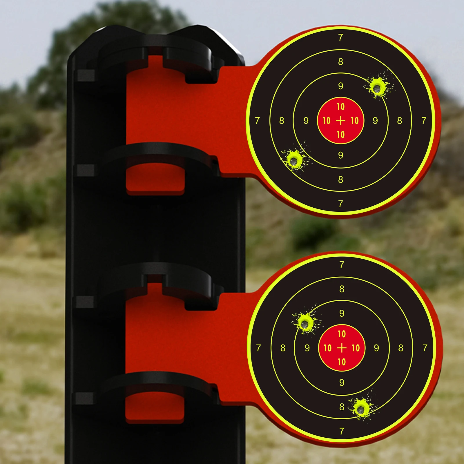 100Pcs 4inch Digital Ring Accurate Shooting Practice Splash Target Stickers Shooting Target Training Supplies Stickers Fluorescent Color Label (Can Be Used for Real Gun Practice and Air Gun Practice)
