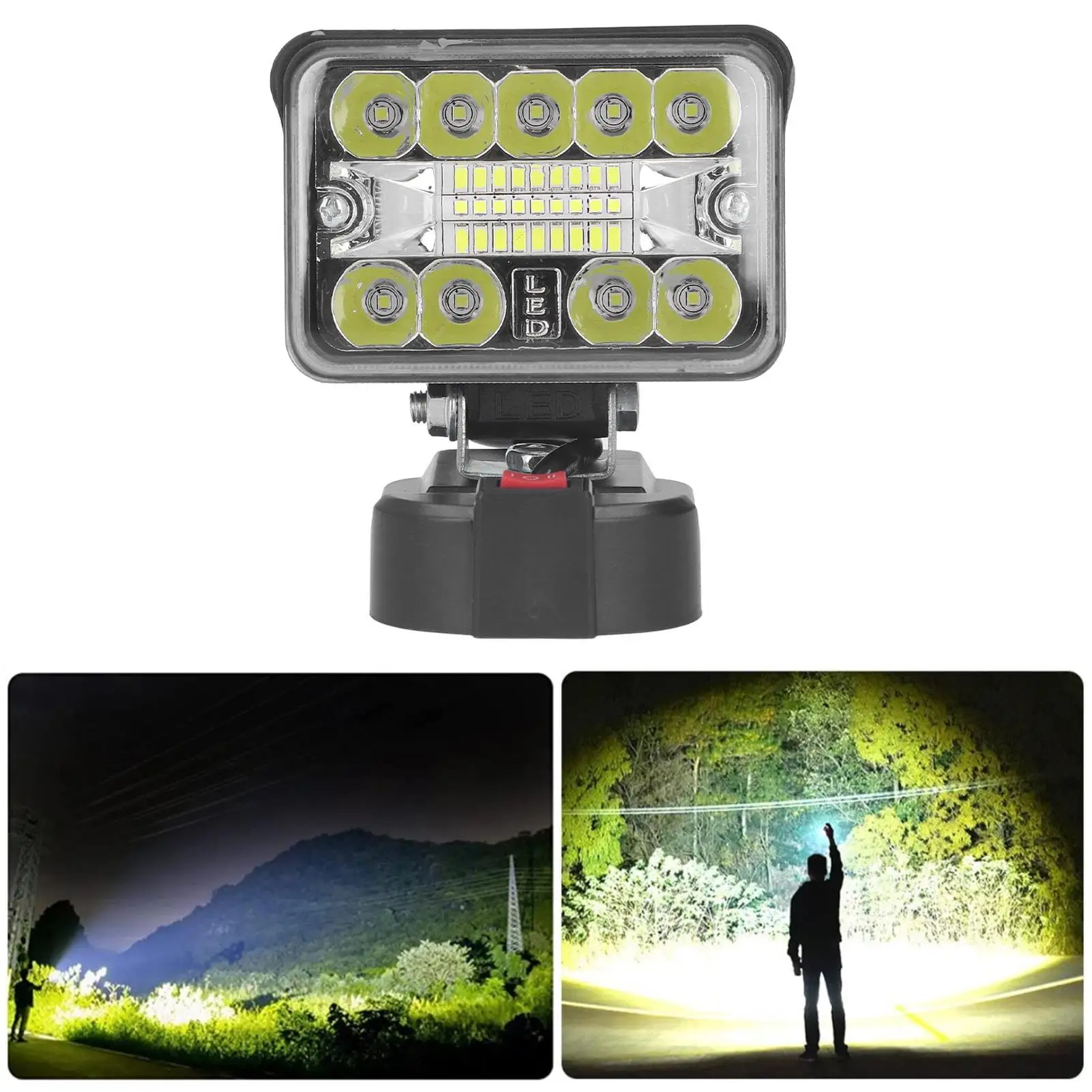 3in LED Work Light Cordless with Stand for Emergency for outdoor Lighting | 54W 2800LM 6500K
