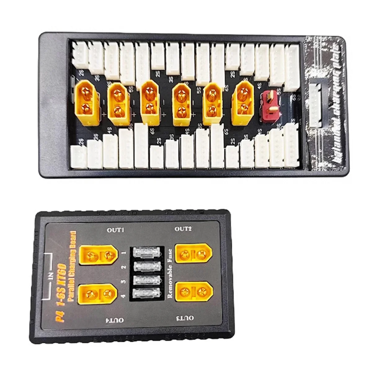 BABQ P4 1-6S XT60 Plug Parallel Charging Board Support 20A Input 4 Channels Output for Rc Battery
