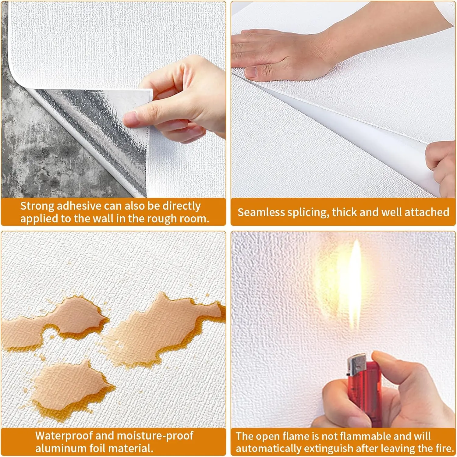 Papel de parede de linho autoadesivo 3D contínuo à prova d'água adesivos de parede sala de estar quarto armário de cozinha adesivo de parede à prova d'água