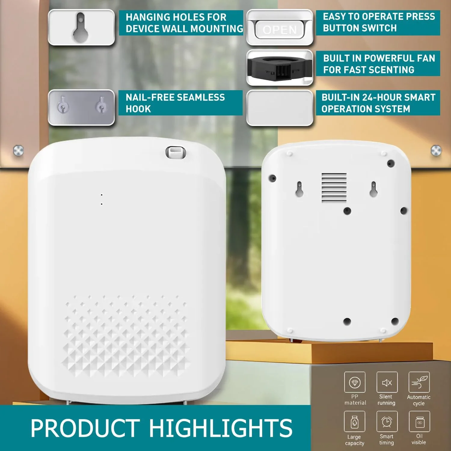 น้ําหอมDiffuser Aromatic Oil Diffuserไฟฟ้าHome Air Freshenerเครื่องแขวนผนังน้ํามันหอมระเหยDiffuserสําหรับโรงแรม