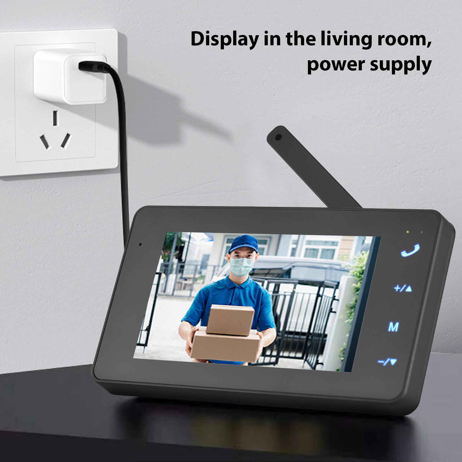 Câmera de vídeo campainha sem fio com monitor display 4.3 tela ips kits de câmera de telefone de porta de vídeo para villa escritório em casa apartamento
