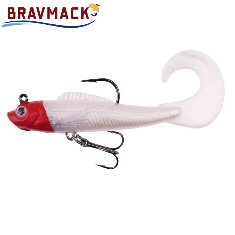 6 pezzi Swim Tail esca da pesca Jig Wobblers esche morbide esca artificiale in silicone spigola carpa cucchiaio esca da pesca