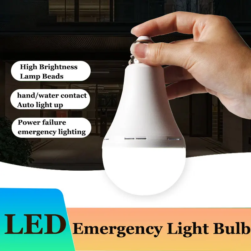 E27 lâmpada de emergência recarregável 7w/9w/12w/15w lâmpada led iluminação ac220v interrupção de energia emergência ao ar livre lâmpada led
