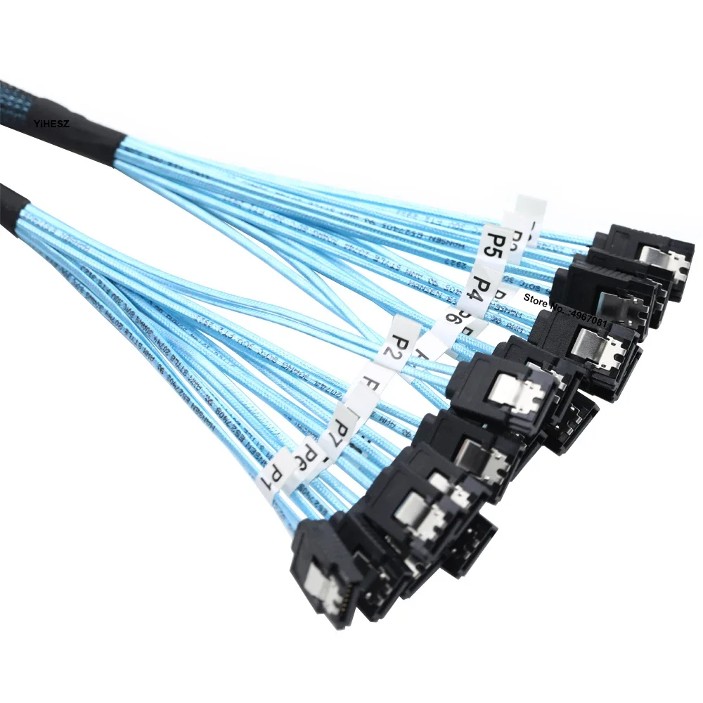 4/6/8 pçs/set Sata Para Sata Cabo 6 Portas/Set SATA 3.0 Data Cabo 7 Pinos para 7 Pinos Sas Cabo 12 Gbps HDD Para Servidor NAS PC