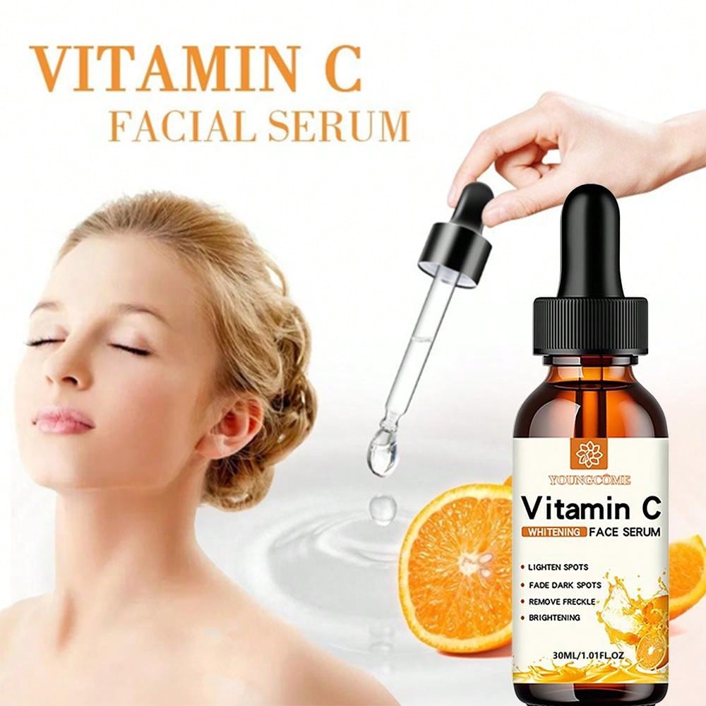 Vitamin C Gesichtsessenz enthält Hyaluronsäure, Entferner dunkler Flecken, feuchtigkeitsspendende Reparatur, Anti-Aging-Essenz, Gesichtspflege, 30 ml