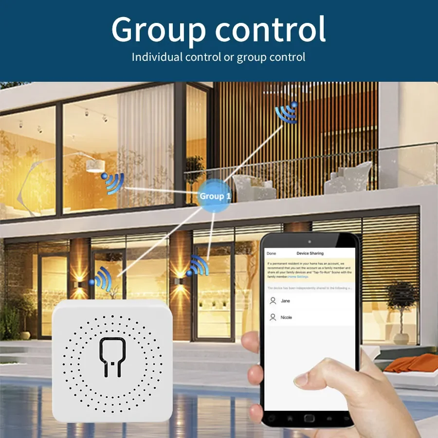 Mini WiFi Smart Switch Cozylife APP Afstandsbediening 16A 20A Automatiseringsmodule Ondersteuning 2-wegbediening Werkt met Alexa Google Home