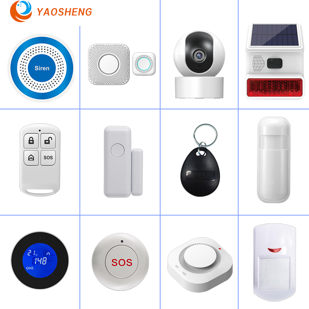 WIFI GSM Nhà Trộm Hệ Thống Báo Động SMS Tuya Cuộc Sống Thông Minh Ứng Dụng Điều Khiển Bằng Màn Hình Cảm Ứng 4.3Inch Báo Động bộ Dụng Cụ