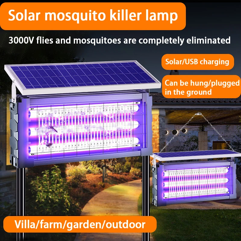 LED Mosquito Killing LampLarge Solar  Square Fly Killer Outdoor Garden Lawn Lamp Mosquito Killing Mosquito Trap Lamp
