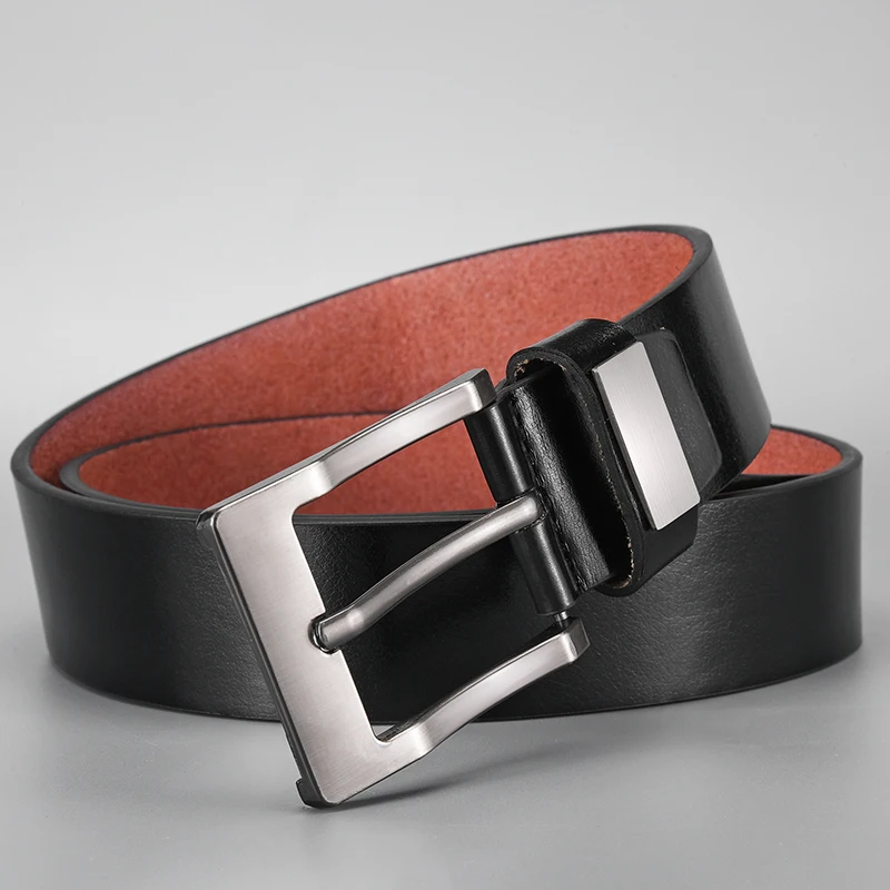Nuevos cinturones de cuero de vaca para hombre, correa de lujo, cinturones masculinos para moda, hebilla clásica Vintage, cinturón de diseñador de alta calidad de talla grande