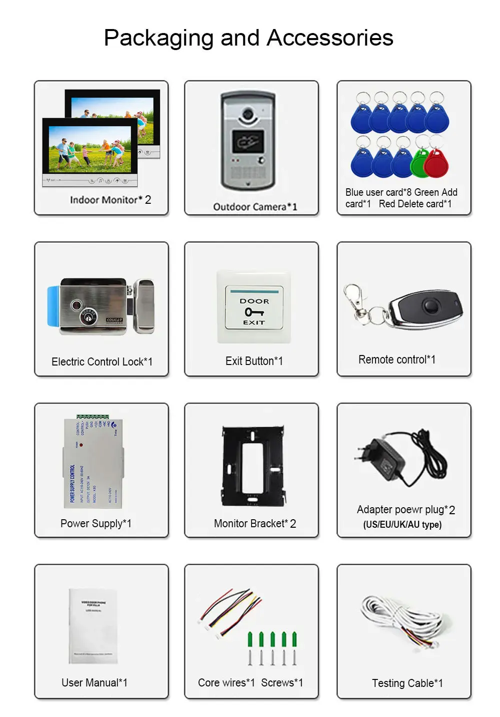 Tuya 9 inch color wireless WiFi screen add Inductive Card camera doorbell intelligent APP intercom Access Control System