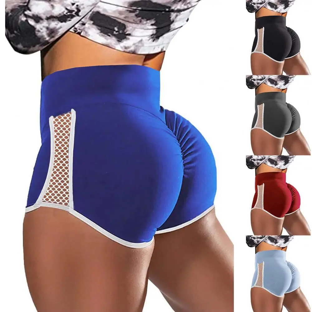 Stylish Quick Drying กางเกงขาสั้นยกสะโพกผู้หญิงกีฬากางเกงขาสั้นเอวสูงหน้าท้องกระชับกางเกงขาสั้นสําหรับวิ่งจ๊อกกิ้ง