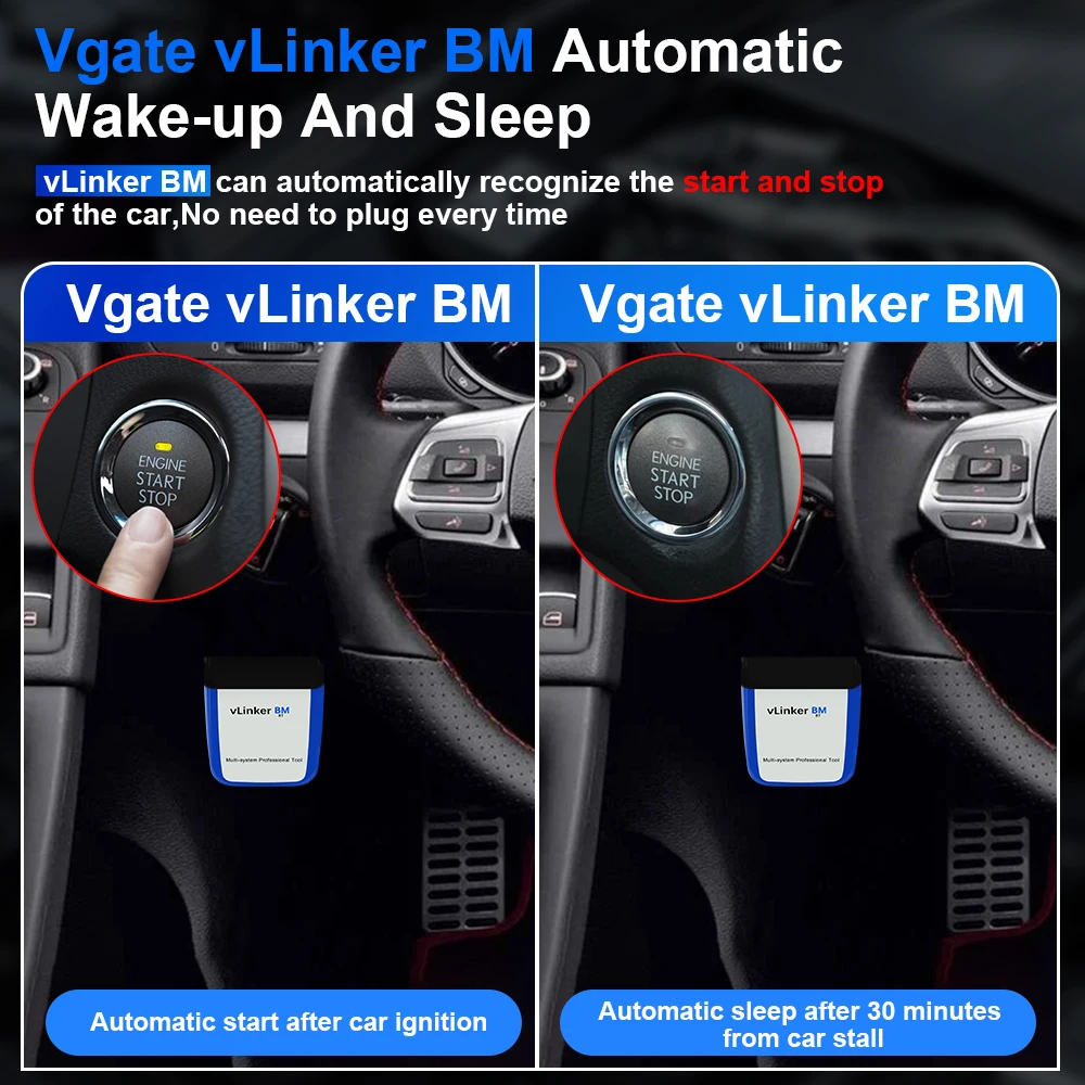 Vgate vlinker BM ELM327 para BMW Scanner Wifi Bluetooth 4.0 OBD2 OBD 2 Ferramenta de verificação automática de diagnóstico de carro Bimmercode ELM 327 V1.5 V1 5