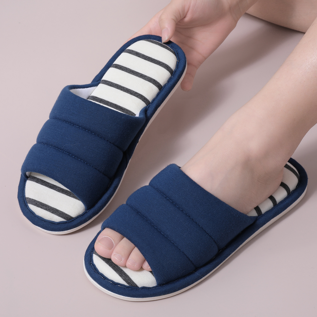Comwarm Frauen Baumwolle Hausschuhe Indoor Offene spitze Weiche Hausschuhe Casual Flip Flop Damen Hause auf Memory Schaum Schlafzimmer wohnungen Schuhe