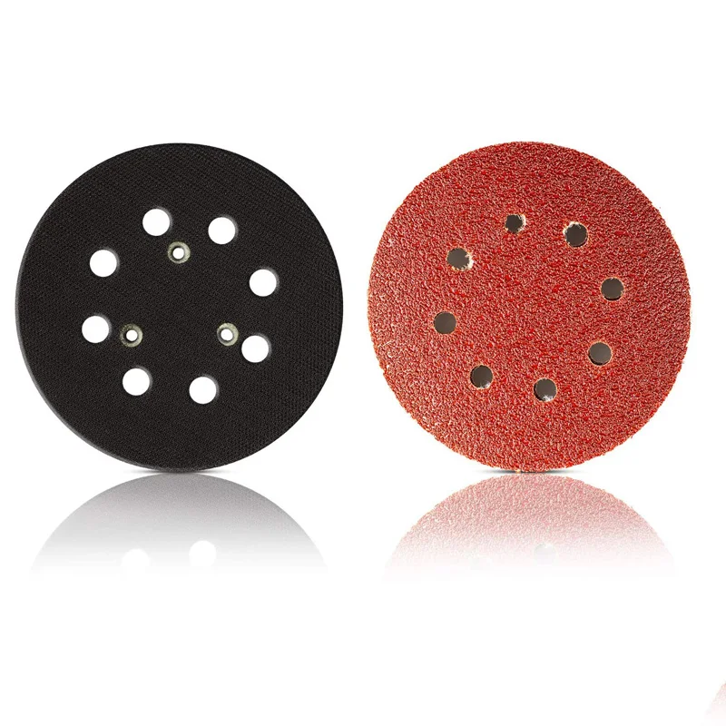 4 Packs 5 inch 8 Hole Replacement Sander Pads 5" Hook and Loop Sanding Backing Plates for Makita 743081-8 743051-7, DeWalt 15128