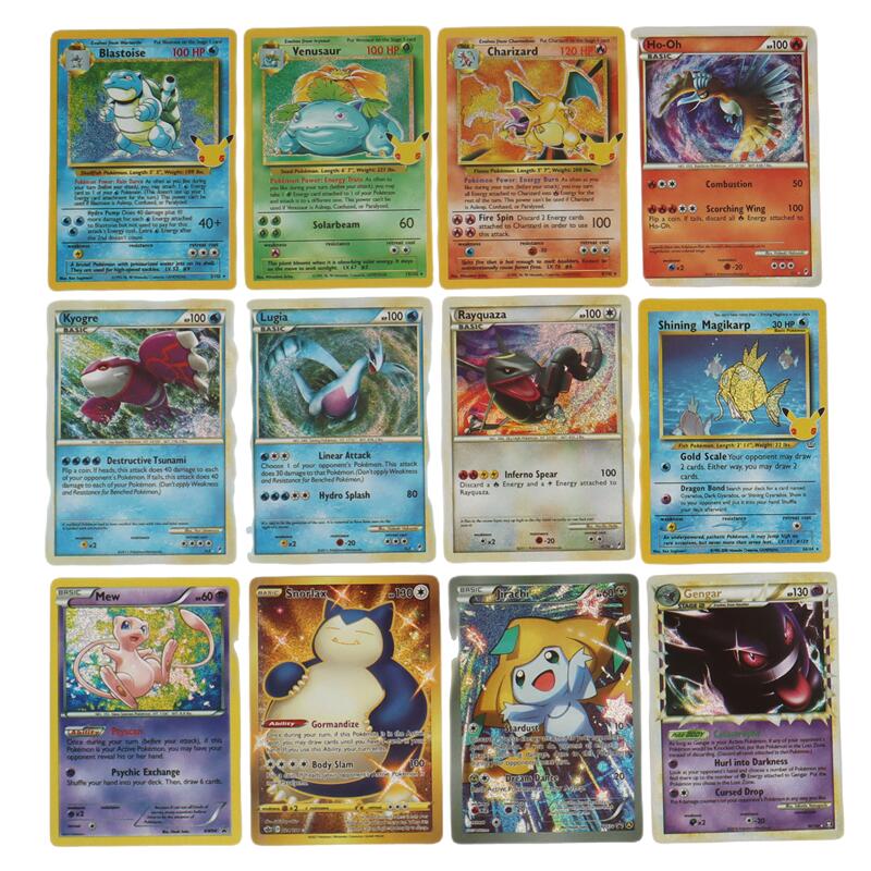 60/100 Stück englische Pokemon-Karten holografische EX Vstar Vmax GX Brief Regenbogen Arceus Charizard Mewtwo Evolution Handelskarte