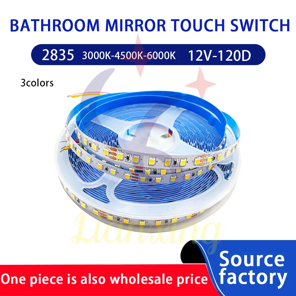 Smart bagno specchio sensore interruttore LED Strip Lights 2835 luminosità CCT dimmerabile strip light controller 12 v120d