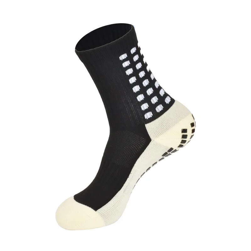 Hochwertige professionelle Fußball-Mid-Tube-Socken, selbstklebende Handtuchsohle, rutschfeste Sportsocken