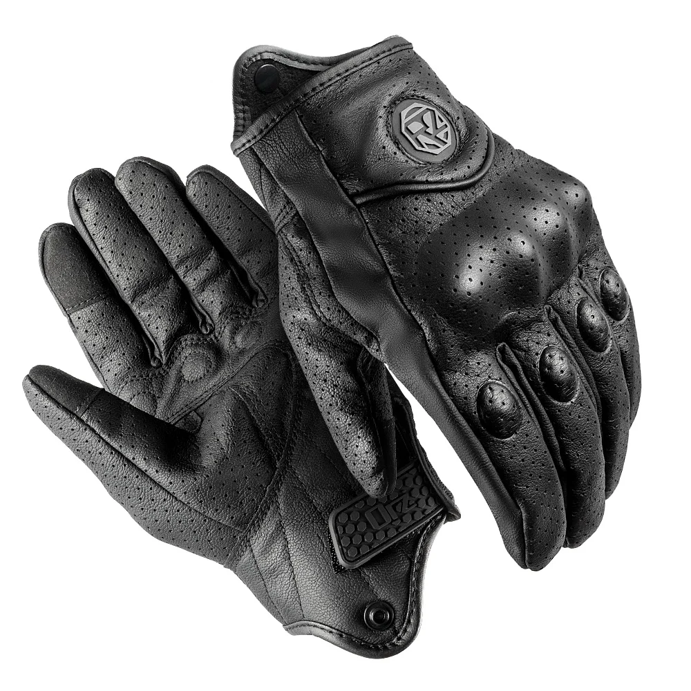 Luvas de motociclismo ORZ, pele de cabra, luvas de dedos inteiros, luvas para motocicletas, luvas