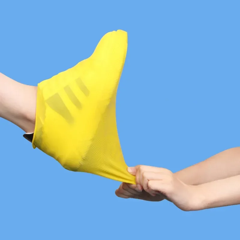 재사용 가능한 방수 비 신발 커버 실리콘 야외 레인 부츠 오버 슈즈 운동화 액세서리 재사용 가능한 신발 커버 1 쌍