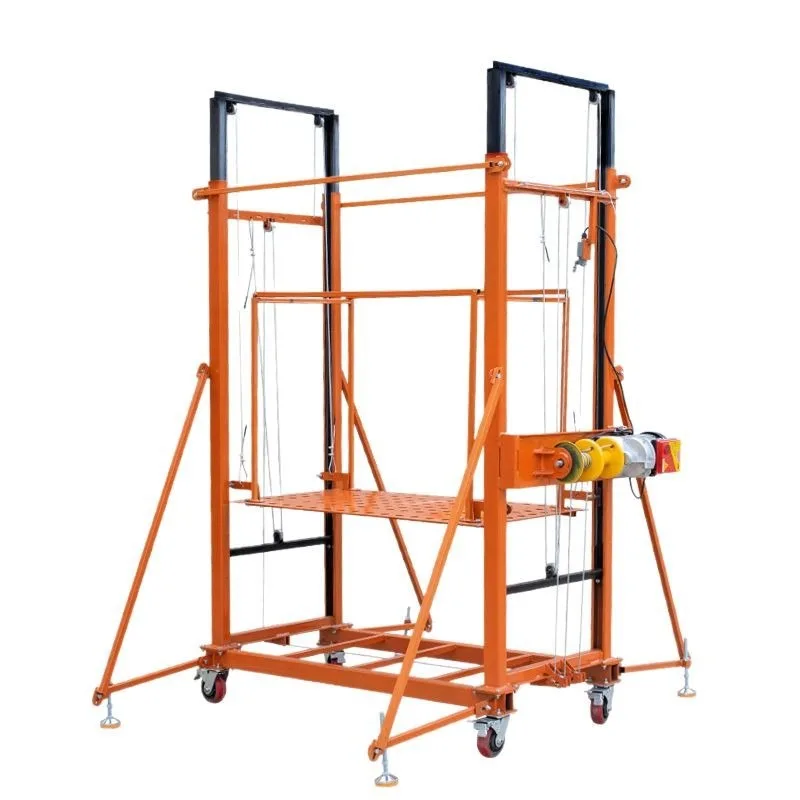 Electric Mobile Scaffolding Lift With Remote Control 500KG Load Capacity Folding Platform For Construction Work