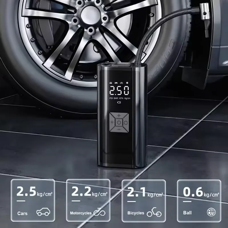 Bomba de aire inalámbrica YIJU, inflador de neumáticos eléctrico portátil de 150psi para coche, bicicleta, motocicleta, Mini compresor de aire, inyector de aire para neumáticos