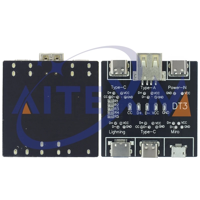Placa de detección de Cable de datos DT3, probador de Cable tipo C Micro USB C, cortocircuito, interruptor de encendido y apagado, herramienta de diagnóstico para iOS y Android