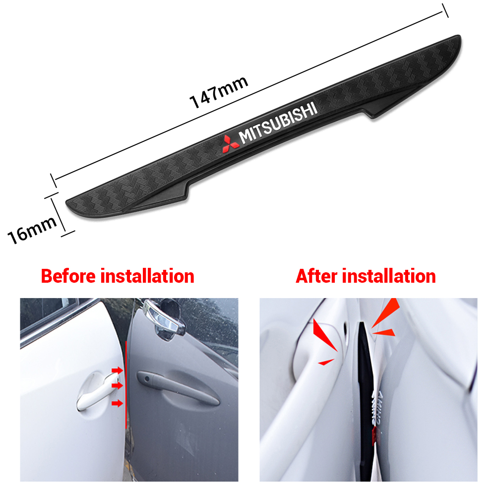 4 stücke Gummi Auto Tür Kantenschutz Aufkleber Anti Kollision Streifen Für Mitsubishi Lancer 9 10 Outlander 3 Asx L200 Pajero etc