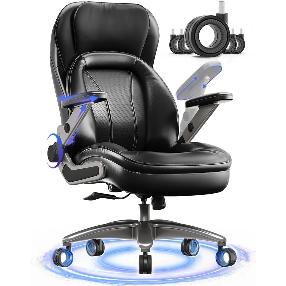 Executive Office Chair with Adjustable 5D Arms, 600lbs Big and Tall Office Chair