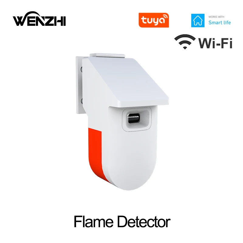 Wifi UV Rilevatore di Fiamma Sensore di Fuoco Sirena di Allarme 80DB Per Casa/Scolastica/Hotel/Fabbrica/Almacazzino/Store 5V Funziona Con Tuya Smart Life