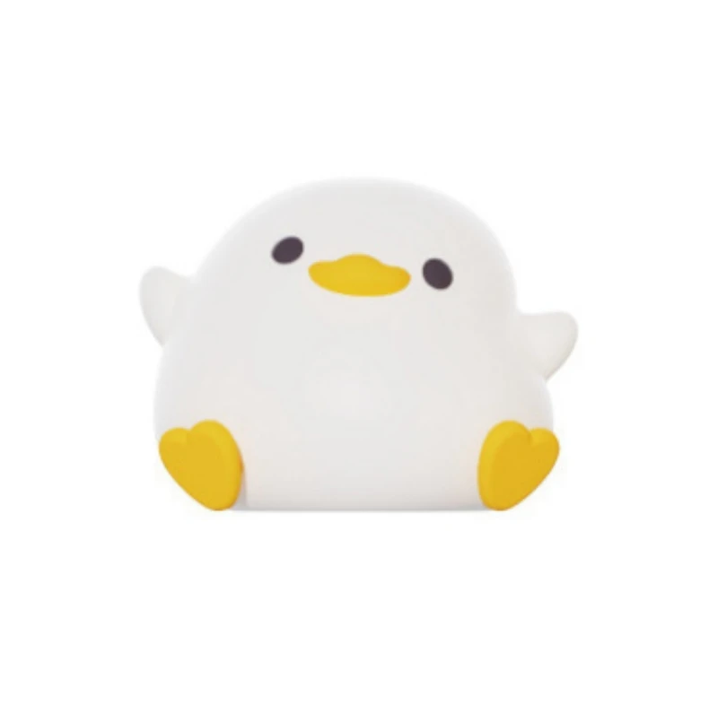 Luz LED nocturna con bonito pato, lámpara de silicona con animales de dibujos animados, variable, 7 colores, recargable por USB, regalo de cumpleaños
