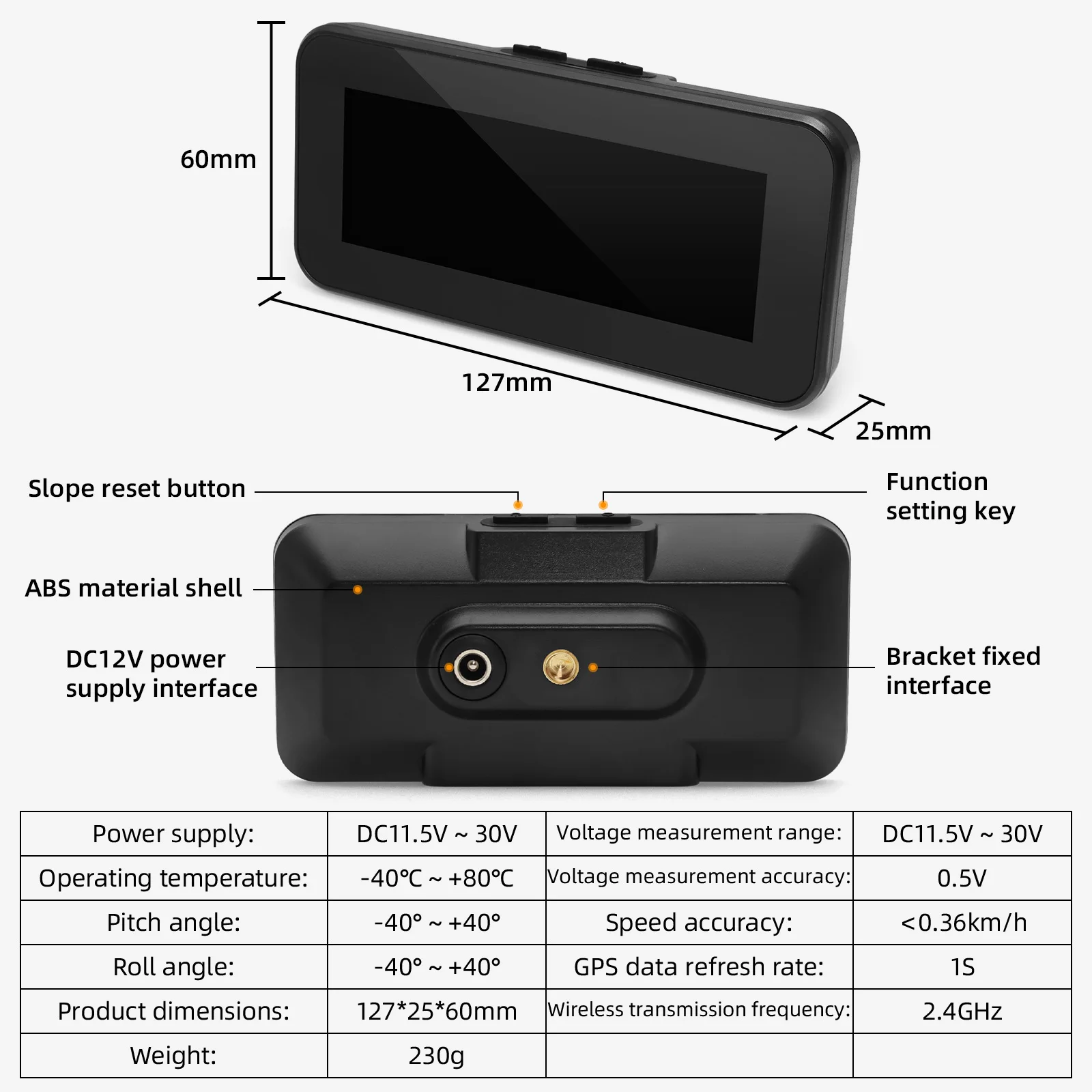 M60 M50 4x4 Off Road GPS Smart Neigungsmesser Auto Digital Display Tilt Pitch Winkel inclinometro Auto HUD intelligente Neigung Meter