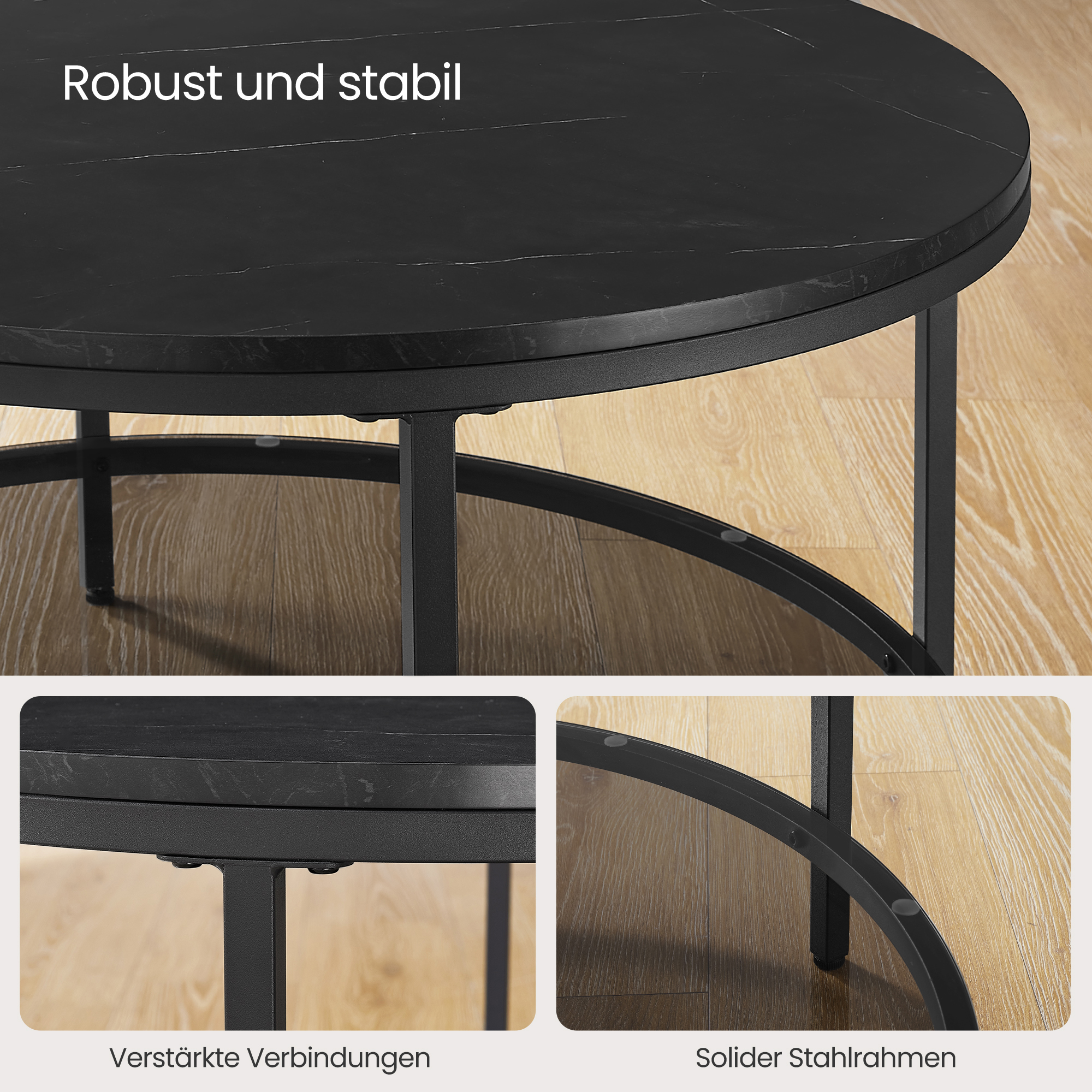 VASAGLE Couchtisch, Wohnzimmertisch, Sofatisch, für Wohnzimmer, mit Glasplatte