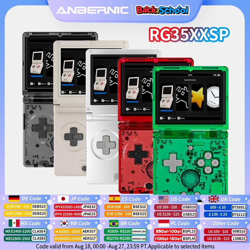 ANBERNIC RG35XXSP フリップハンドヘルドゲームコンソール 3.5 インチ IPS スクリーン Linux 64 ビット WiFi Bluetooth レトロビデオゲームコンソール 64 グラム 5K ゲーム