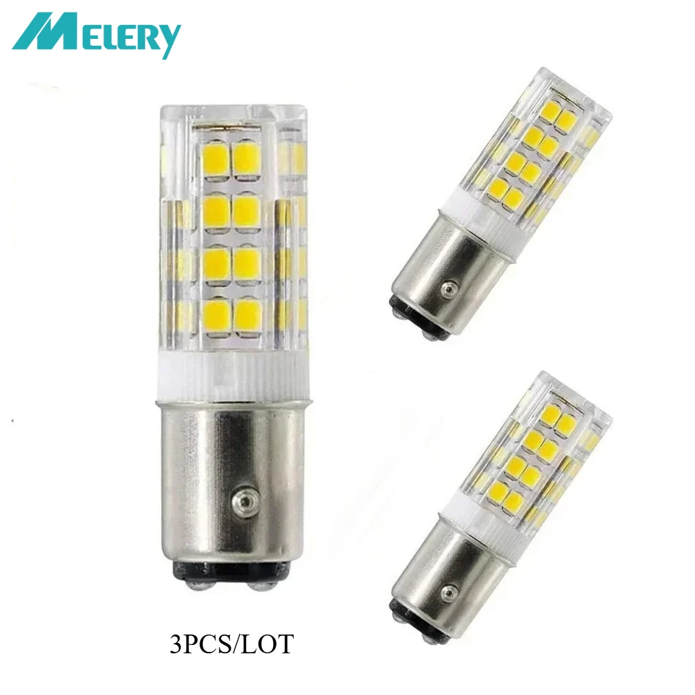 Melery Ba15d Led Light Bulb 5W Lamp 50W Warm White 3000K Daylight 6000K Double Contact Bayonet Base Screw Lighting 12V/220V 3PCS