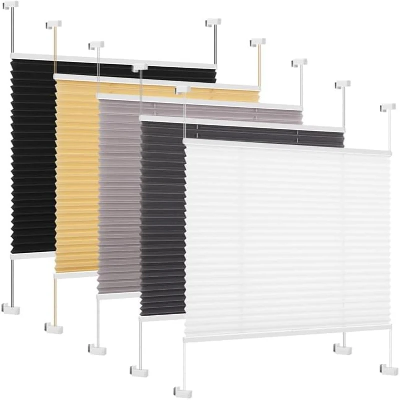Pleated Blind - No Drilling Required - Pleated Blind with Klemmfix Brackets - Privacy Screen - Opaque Roller Blinds for Windows