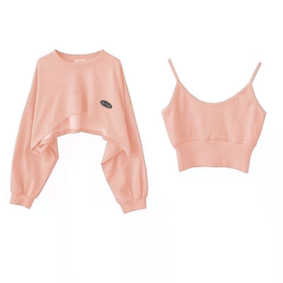 Mới Nhỏ Cho Nữ Cổ Tròn Dài Tay Áo Hoodie Nỉ Nữ Thời Trang Dạo Phố Slouch Chui Đầu Dây Nhảy Cao Cấp