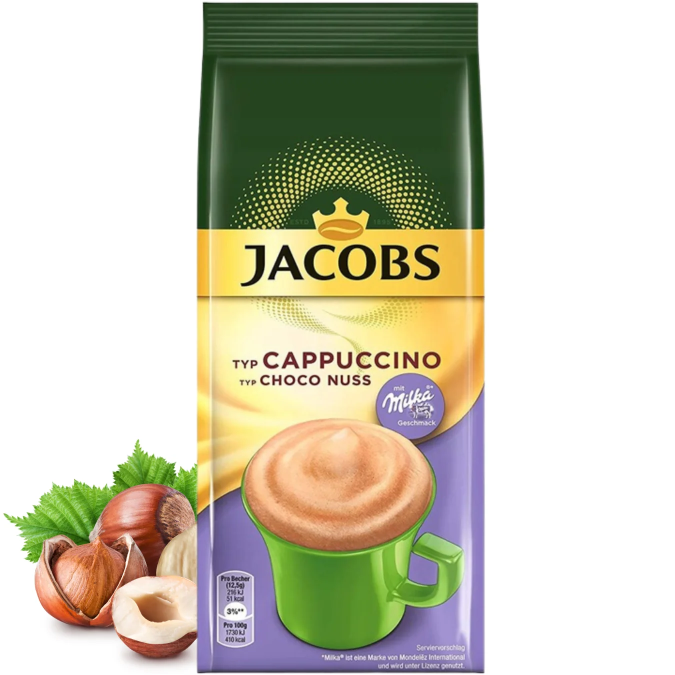 Jacobs Kawa rozpuszczalna Cappuccino Choco Nuss Milka 500 g