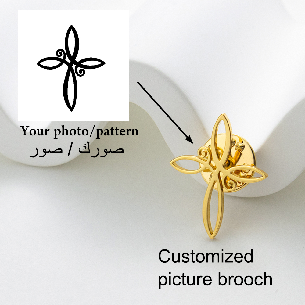 Using images Customizing Personalized Brand Brooches Stainless Steel  Accessories Customized LogosJewelry Family Gifts